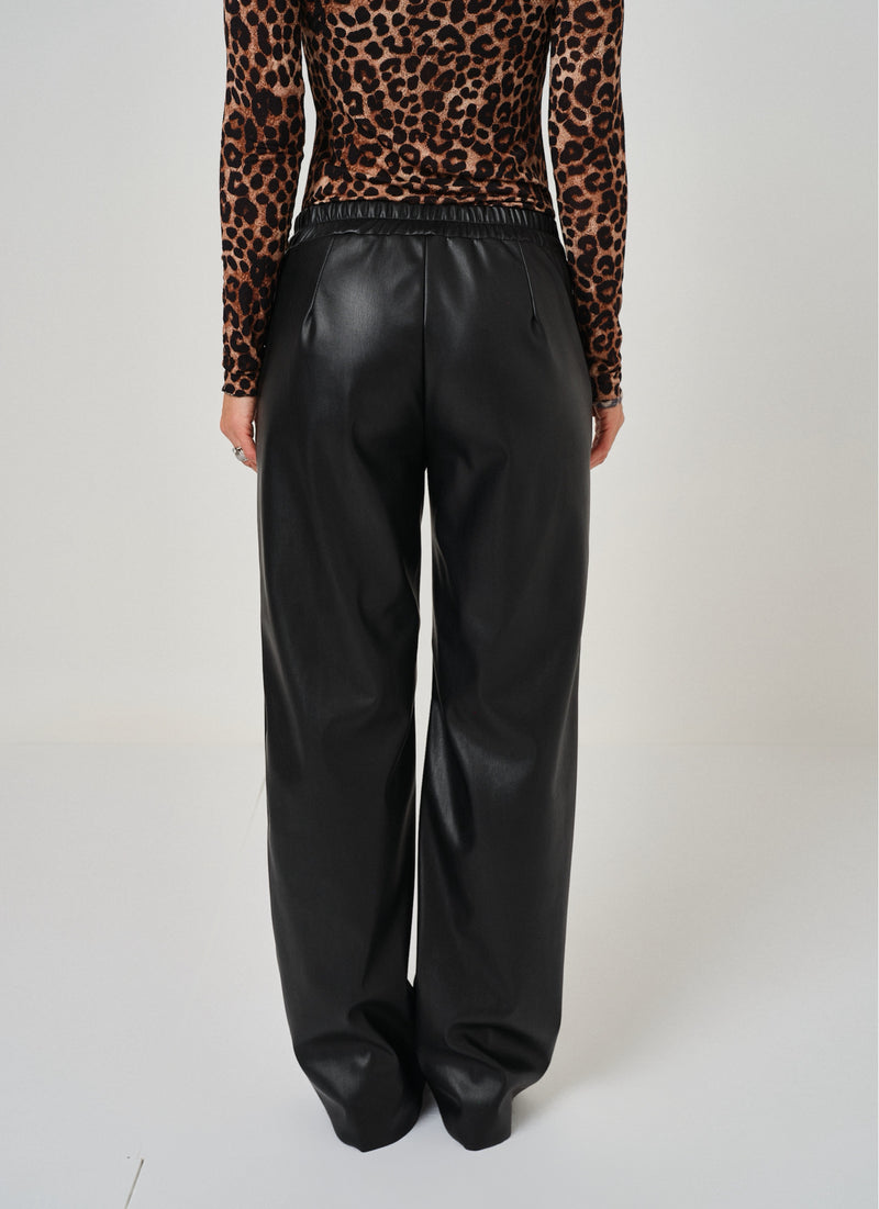 Pantalone nero in ecopelle FEDERICA BI