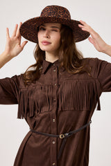 Abito in ecosuede marrone FEDERICA BI