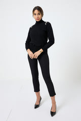 Maglia collo altro cristalli FEDERICA BI ( più colori )