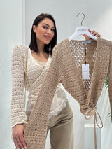 Cardigan crochet biscotto FEDERICA BI