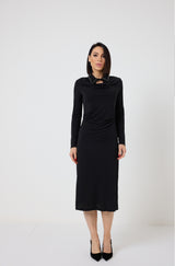 Abito nero colletto gioiello FEDERICA BI