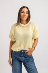 Maglia in mohair colletto gioiello (due colori)
