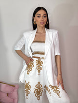 Blazer bianco in lino FEDERICA BI