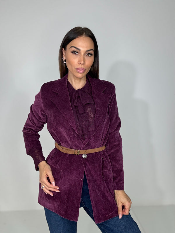 Blazer in velluto bordeaux FEDERICA BI