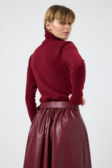 Gonna in ecopelle FEDERICA BI ( nera e bordeaux )