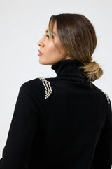 Maglia collo altro cristalli FEDERICA BI ( più colori )