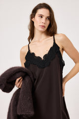 Abito in tela moro e pizzo nero FEDERICA BI