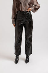 Pantalone nero FEDERICA BI stampa cocco