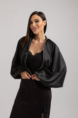 Giacchina FEDERICA BI in raso nero