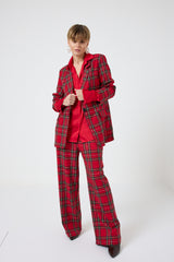 Blazer tartan rosso FEDERICA BI