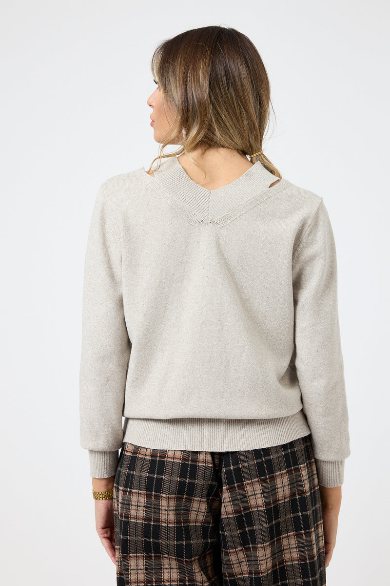 Maglia cut out lurex FEDERICA BI ( più colori )