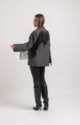 Blazer grigio frange FEDERICA BI