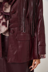 Giacca bordeaux frange FEDERICA BI