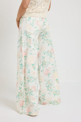 Denim palazzo floreale FEDERICA BI