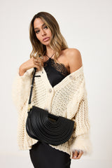 Cardigan treccia e ciniglia FEDERICA BI ( vari colori )