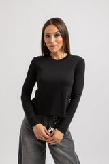 Maglia nera cotone FEDERICA BI