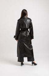 Trench nero stampa cocco FEDERICA BI