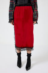 Gonna in velluto e pizzo FEDERICA BI ( più colori )