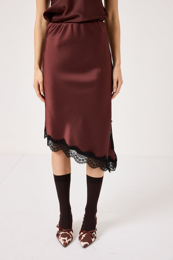 Gonna glace in viscosa e pizzo FEDERICA BI