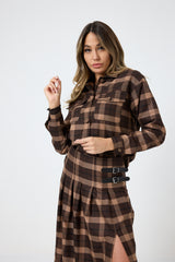Giacca tartan marrone FEDERICA BI