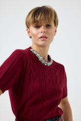 Maglia treccia cristalli FEDERICA BI