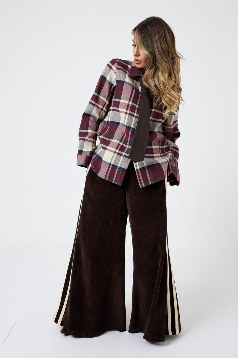 Camicia felpata con cravatta FEDERICA BI