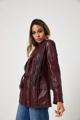Giacca bordeaux frange FEDERICA BI