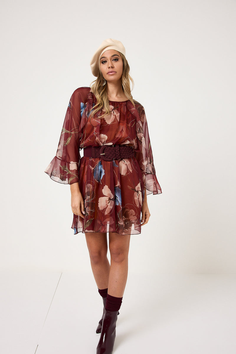 Abito in chiffon fantasia FEDERICA BI