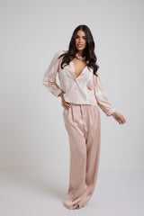 Pantalone in raso cipria FEDERICA BI
