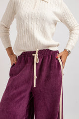 Pantalone in velluto bordeaux FEDERICA BI