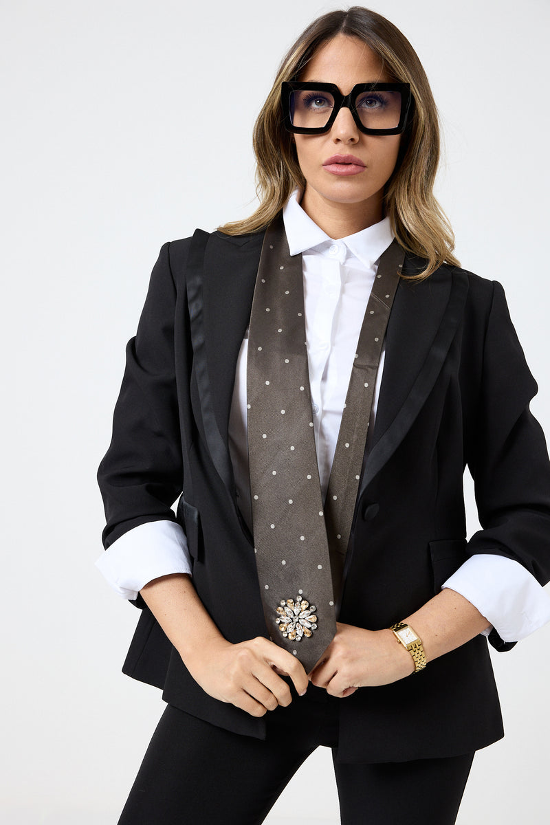 Cravatta in seta moro FEDERICA BI