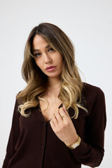 Cardigan moro in lana moro FEDERICA BI