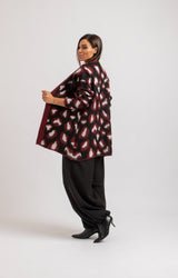 Cardigan animalier bordeaux FEDERICA BI