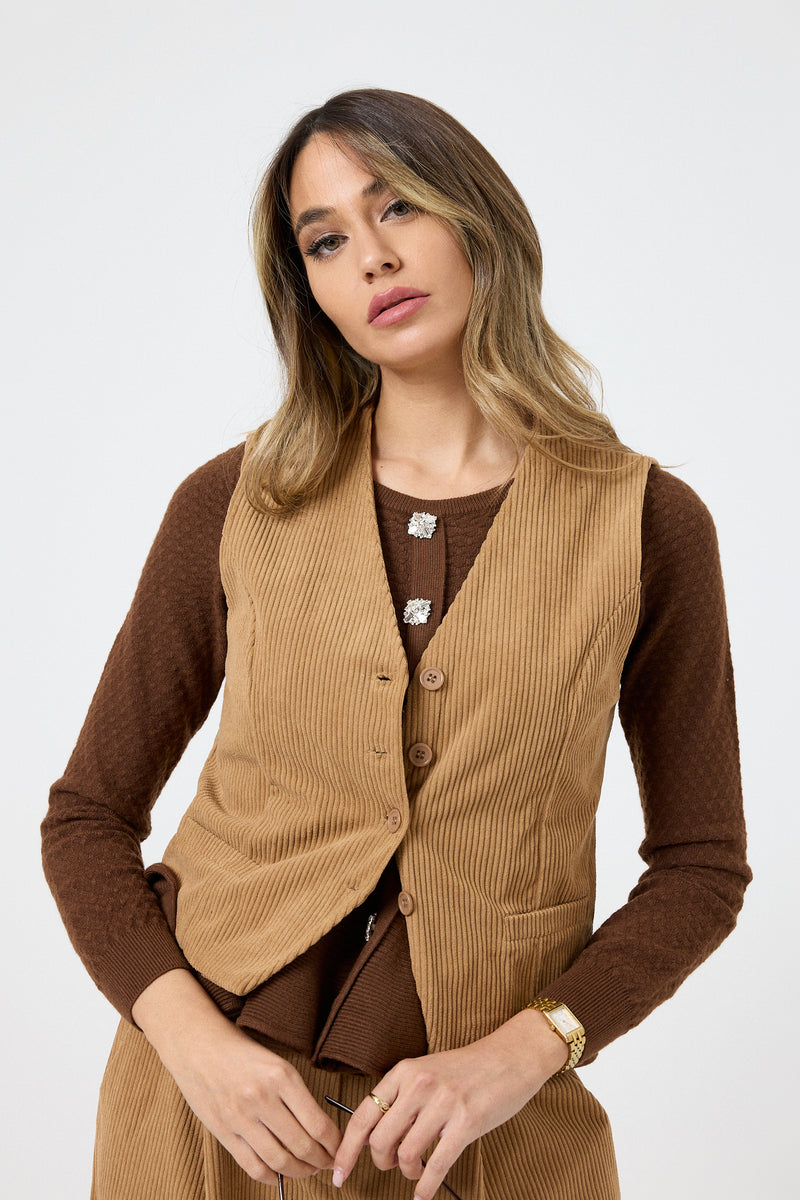 Gilet in velluto FEDERICA BI