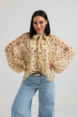 Camicia in chiffon pois FEDERICA BI (piu’ colori)