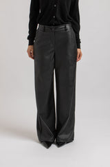 Pantalone nero in ecopelle FEDERICA BI