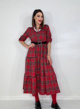 Abito tartan rosso FEDERICA BI