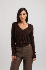 Cardigan moro in lana FEDERICA BI