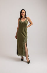 Abito FEDERICA BI slip Dress in viscosa e pizzo