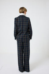 Blazer tartan blu notte FEDERICA BI