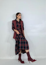 Abito tartan blu FEDERICA BI