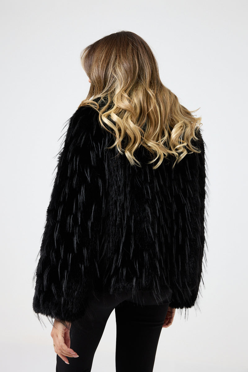 Ecopelliccia nera FEDERICA BI