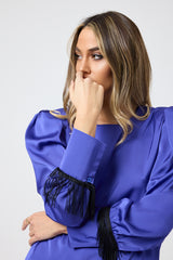 Abito in raso frange FEDERICA BI