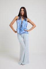 Pantalone riga azzurra FEDERICA BI