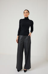 Maglia nera in viscosa FEDERICA BI