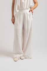 Completo bianco top e pantalone FEDERICA BI