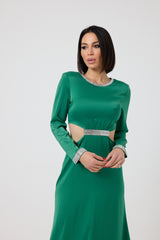 Abito lungo in raso FEDERICA BI