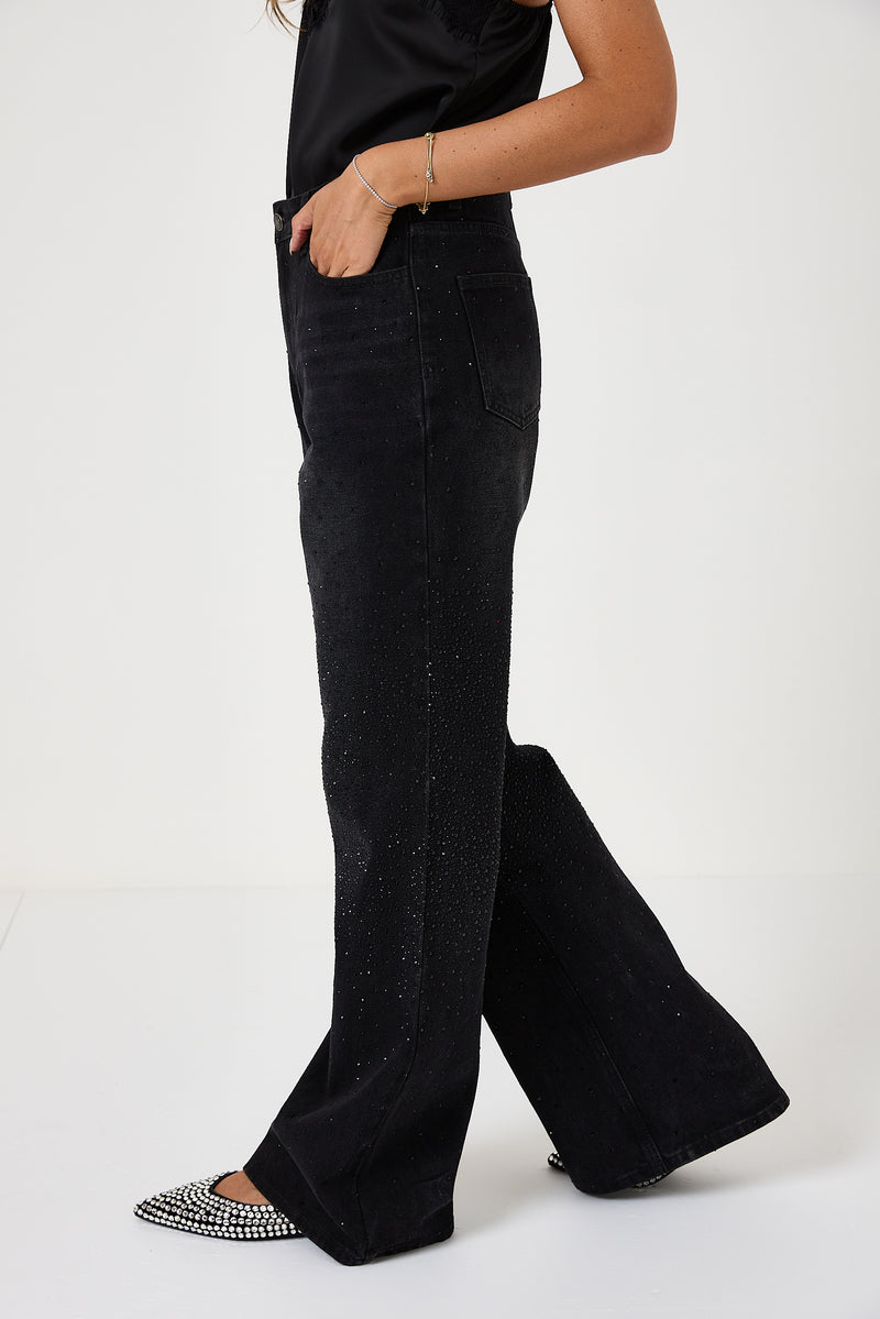 Denim nero cristalli FEDERICA BI