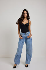 Denim azzurro balloon cristalli FEDERICA BI