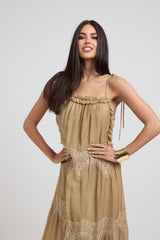 Abito lungo beige FEDERICA BI